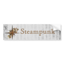 Steampunk Compass Star Grunge Bumper Sticker