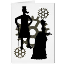 Steampunk Couple Cards