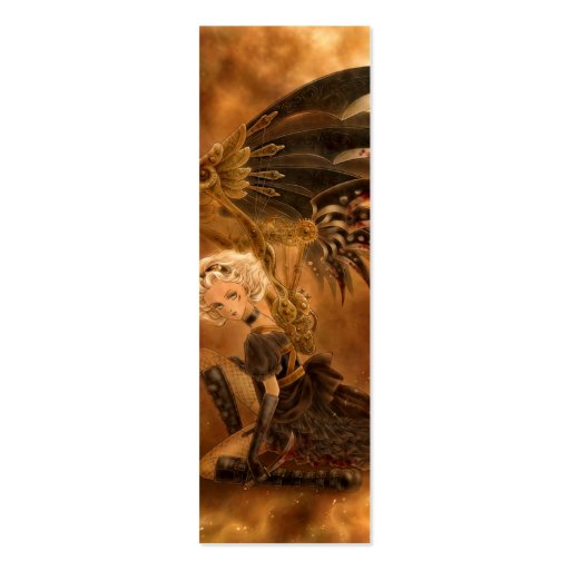 Steampunk Dark Angel Bookmark Business Card Template (front side)