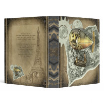 Steampunk Dirigible Air Tour 1" Avery Binder