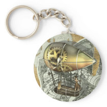 Steampunk Dirigible Air Tour Keychain