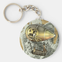 Steampunk Dirigible Air Tour Keychain