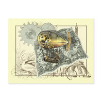 Steampunk Dirigible Air Tour Postcard
