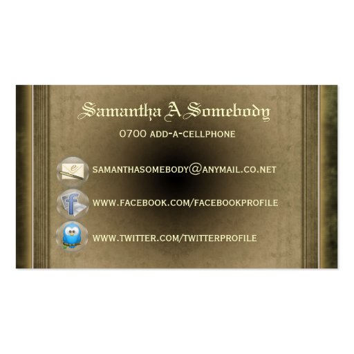 Steampunk Dirigible Air Tour Profile Cards Business Cards (back side)
