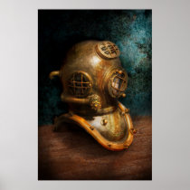 Steampunk - Diving - The diving helmet Print