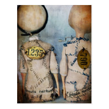 steampunk dolls card post cards