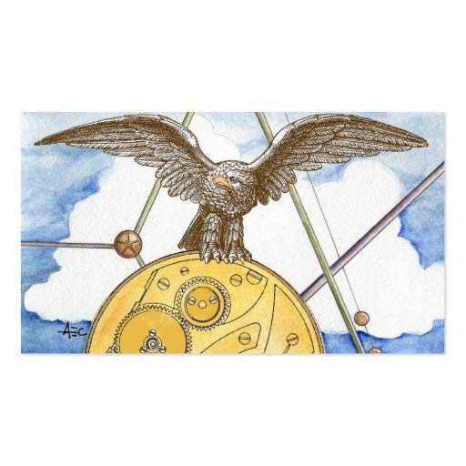 Steampunk Eagle and Gear Business Card (back side)