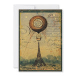 Steampunk Eiffel Tower Invitation Vintage Style