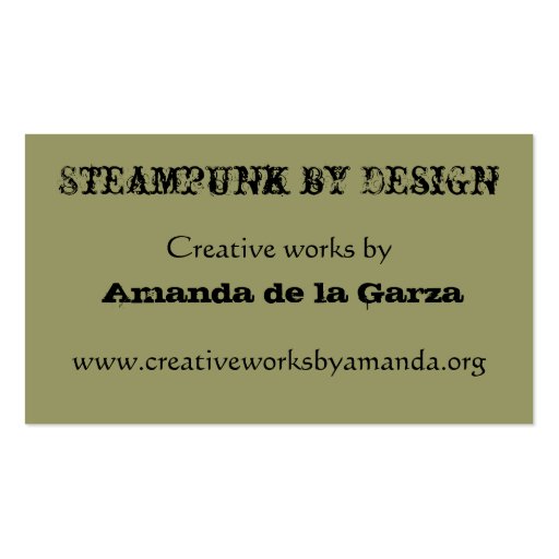 Steampunk Eiffel Tower Profile Business Cards (back side)