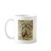 Steampunk Eiffel Tower & Red Rose Coffee Mug