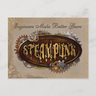 Steampunk Engineers Gears Postcard