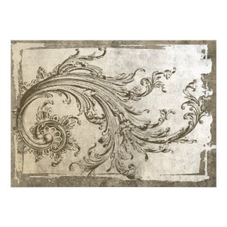 Steampunk Flourish Vintage Anniversary Invitation