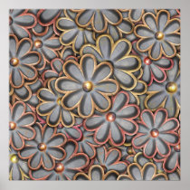 Steampunk Flower Power Poster