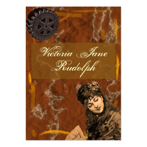 Steampunk ~ Foxy Lady ~ Vintage Style Business Card Templates (front side)