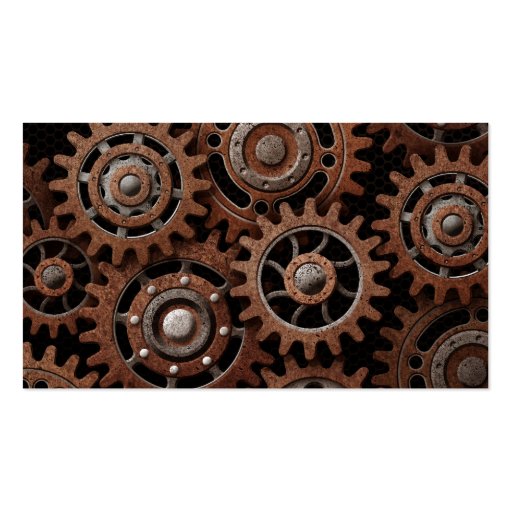 Steampunk Gears Business Card Template (front side)