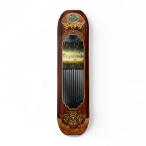 Steampunk - Gears - Music Machine Skate Board