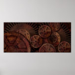 Steampunk gears posters