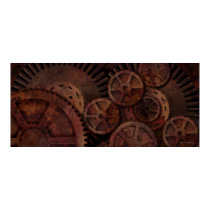 Steampunk gears posters