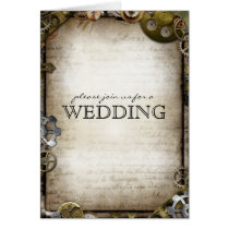 Steampunk Gears Wedding Invitation Greeting Cards