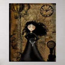 Steampunk Goth Girl Art Poster