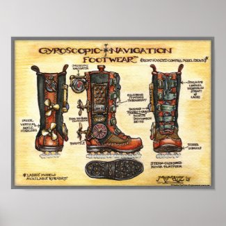 Steampunk Gyroscopic Navigation Footwear Print print