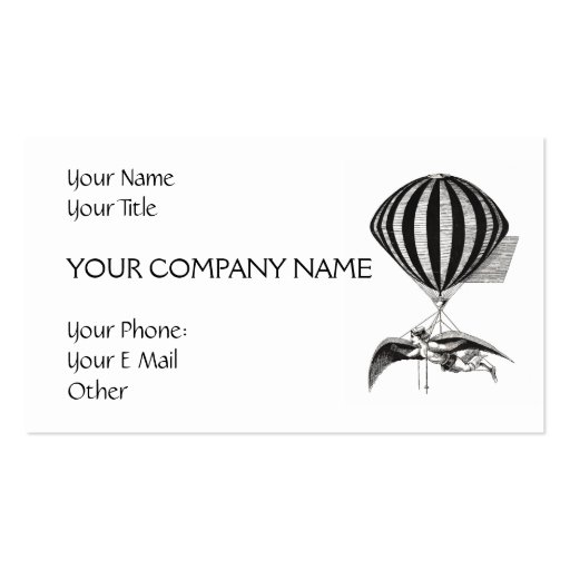 Steampunk Hot Air Balloon Business Card Templates (back side)