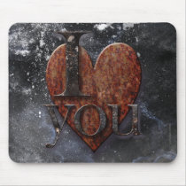 Steampunk I Love You Valentine Mousepads