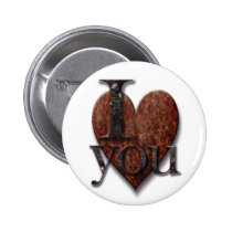 Steampunk I Love You Valentine Pinback Buttons