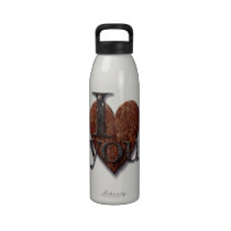 Steampunk I Love You Valentine Water Bottle