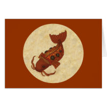 Steampunk Koi Greeting Card
