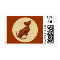Steampunk Koi Postage Stamp
