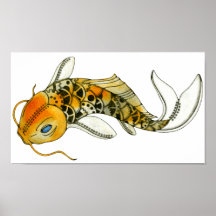 Steampunk Koi Poster
