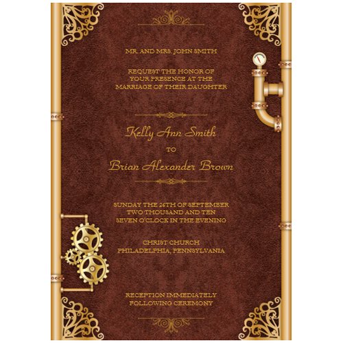 Elegant Steampunk Wedding Invitations