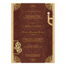 Steampunk Large Rectangular Invitation