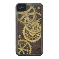 Steampunk Leather and Brass Case-mate Iphone 4 Case