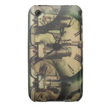 Steampunk Machine Fitting Textured Clock Faces iPhone 3 Case-Mate Cases