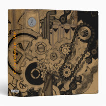 Steampunk Machinery (Brassy) Vinyl Binder