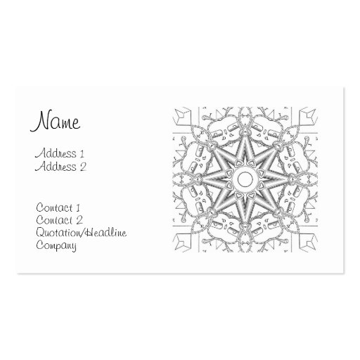 Steampunk Mandala Business Card Templates (front side)