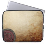 Steampunk Monogrammed R Electronics Bag Port Wine Computer Sleeves