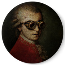 Steampunk Mozart! Pinback Buttons