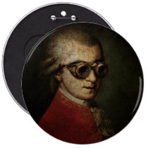 Steampunk Mozart! Pinback Buttons