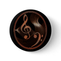 Steampunk Music Design Button pin buttons