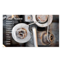 Steampunk nuts and bolts with wire business card templates