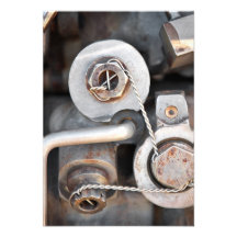 Steampunk nuts and bolts with wire personalized announcements