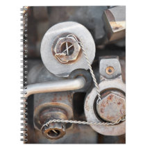 Steampunk nuts and bolts with wire journal