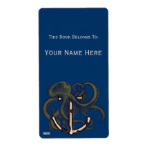 Steampunk Octopus Over Anchor Labels