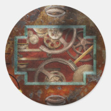 Steampunk - Pandora's box Round Stickers