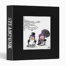 Steampunk Penguins Avery Binder