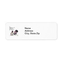 Steampunk Penguins Avery Label