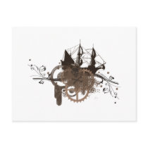 Steampunk pirate ship postcards by MrsEvilGenius Steampunk pirate ship postcards